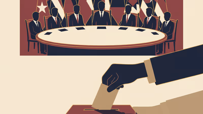 미얀마 투표함 위로 군복 입은 인물의 그림자가 드리워진 모습