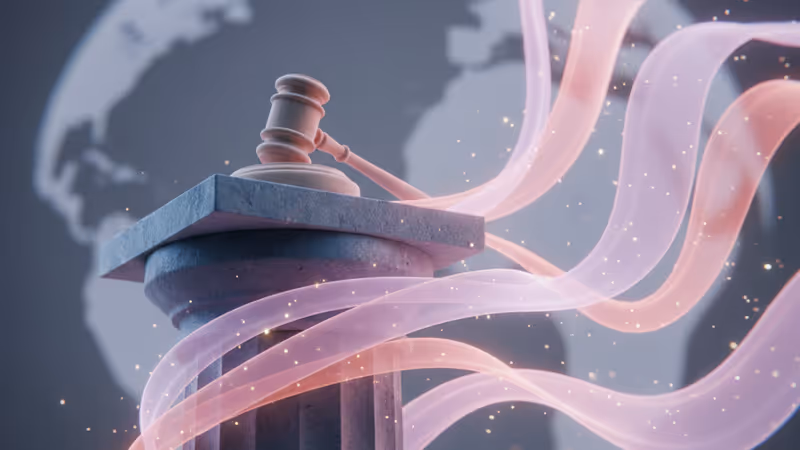 Courthouse pillars and a gavel representing the Nana countersuit case