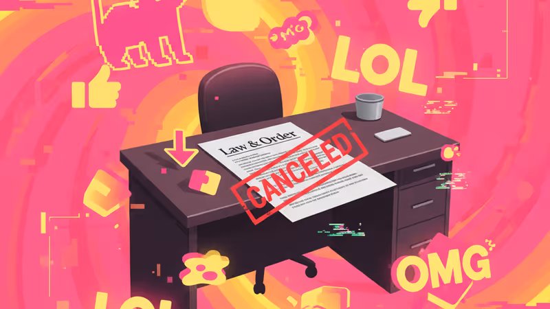 Law & Order SVU logo with a silhouette of a courtroom