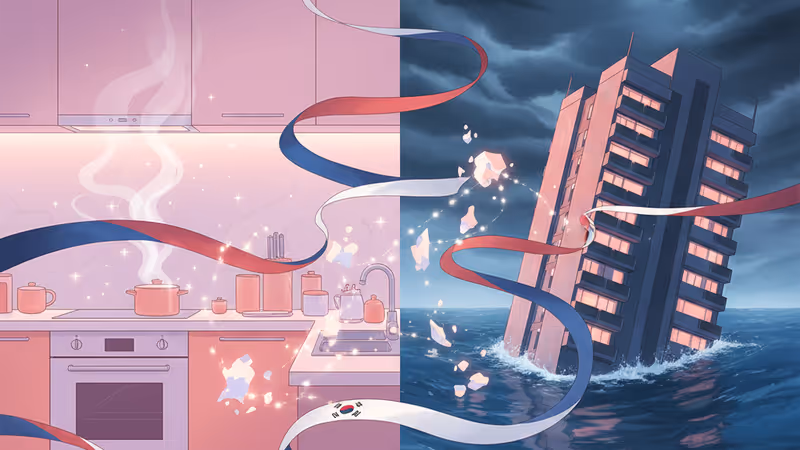 Netflix排行第一的韓國綜藝與災難電影視覺示意圖