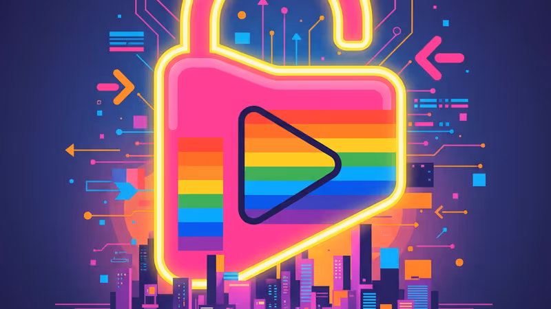 Netflix映画のキャラクターとドメイン移管を象徴するデジタルイメージ