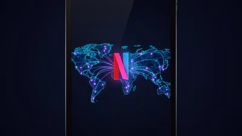 Netflixの番組投票画面が表示されたスマホとリモコンを持つ手