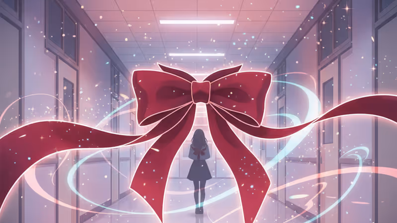 韓国版『転校生ナノ』のミステリアスな雰囲気を象徴する制服姿の少女のシルエット