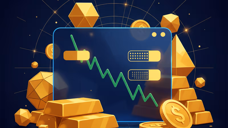 Stock market display showing Netflix and Warner Bros logos with a declining red line graph.