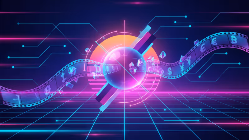 넷플릭스와 워너 브라더스 디스커버리의 로고가 결합된 금융 차트 배경 이미지