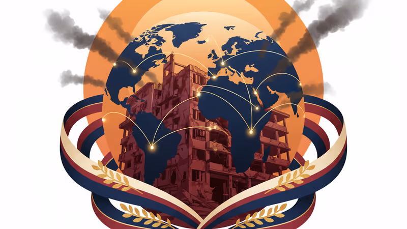 俄羅斯佔領下赫爾松州霍爾利村受損的建築物