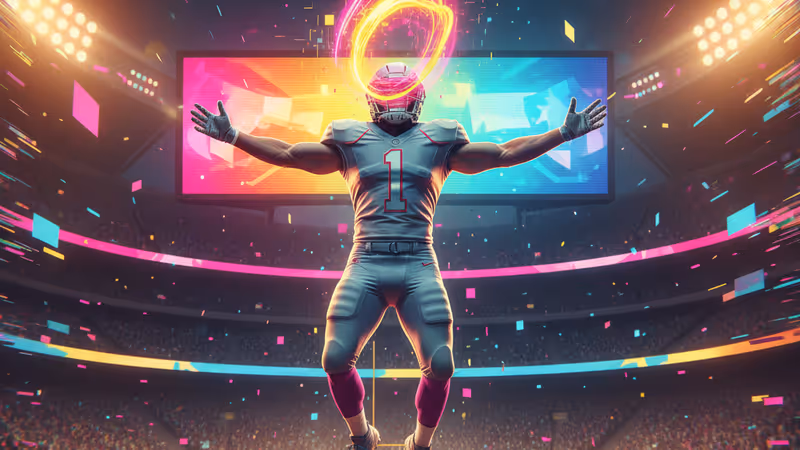 NFLの試合で記録更新を喜び、雄叫びを上げるマイルズ・ギャレット選手