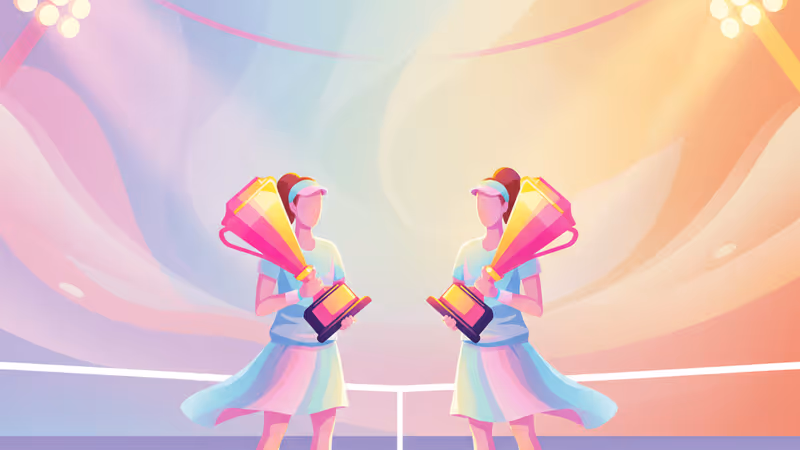 姬利奧斯與莎芭蓮卡在杜拜性別大戰賽後的握手合影