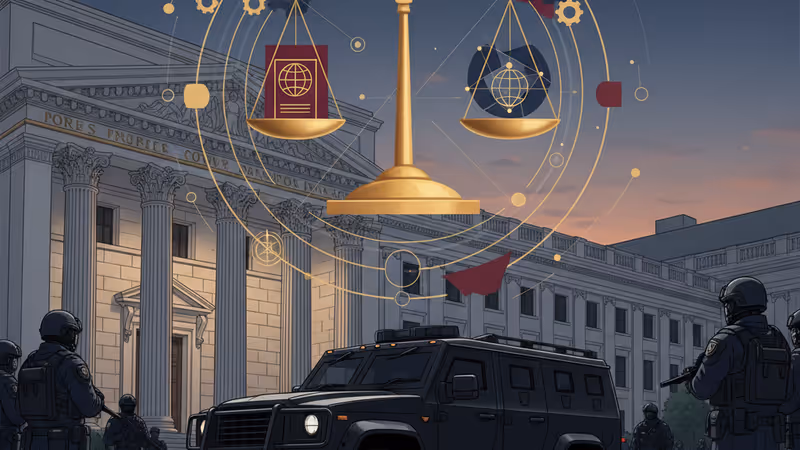 Security detail escorting Nicolas Maduro to a NYC courthouse