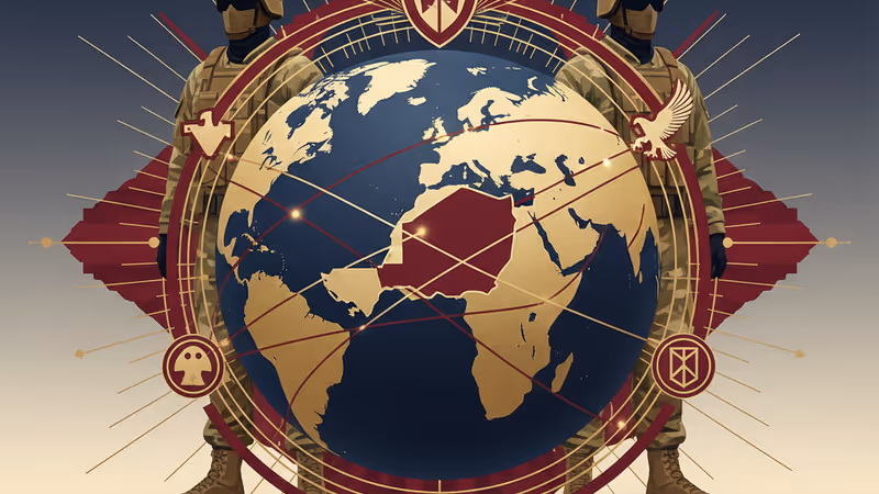 在沙塵漫天的薩赫勒地區行進的尼日軍隊與車輛