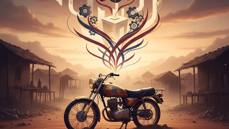 奈及利亞襲擊後的村莊廢墟與日落景象