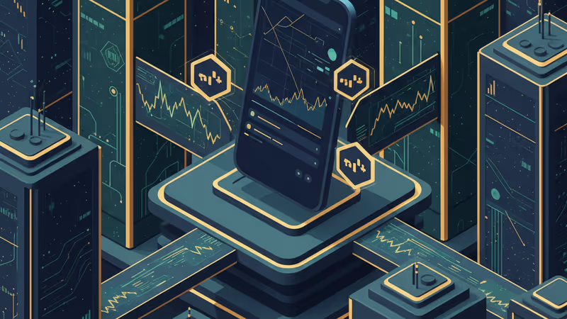 Digital visualization of X's Smart Cashtags with crypto price charts