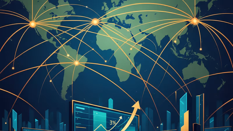 東京證券交易所數位看板上顯示的日經平均指數上漲走勢圖