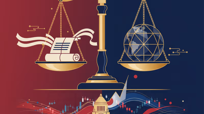 53,000엔을 돌파한 닛케이 지수 그래프와 일본 국회의사당 전경