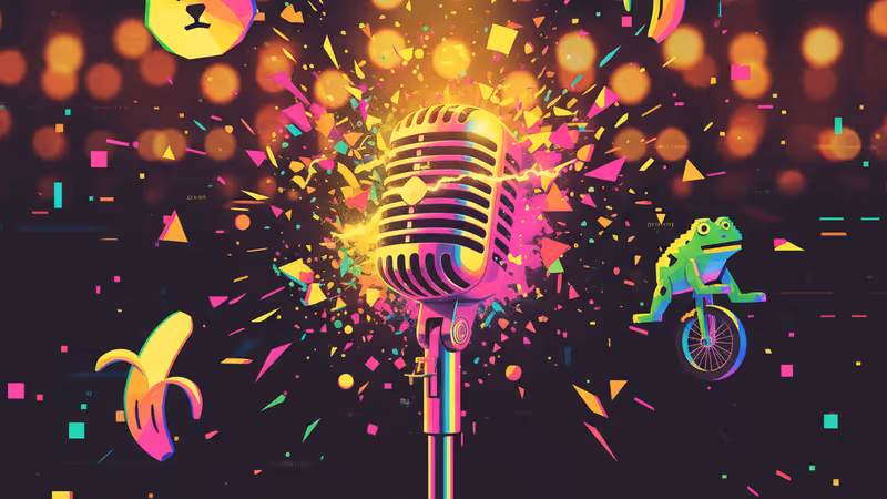 Empty microphone stand under elegant awards lights