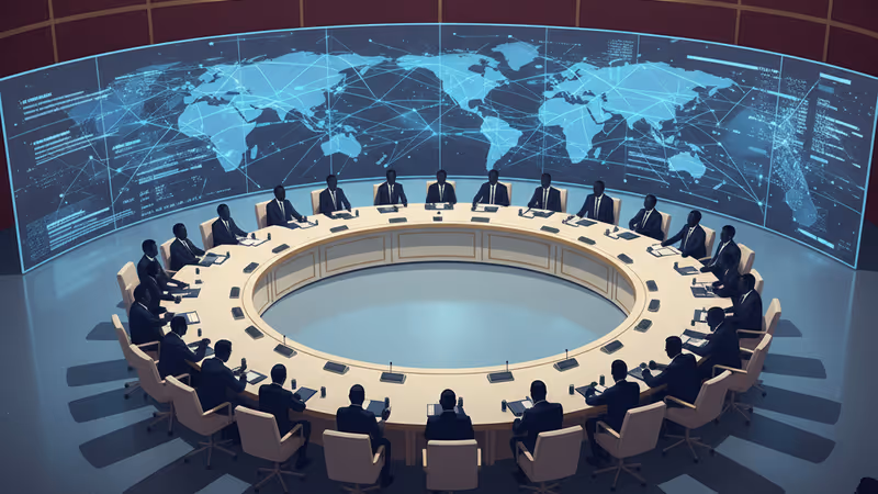 다보스 포럼에서 글로벌 경제 협력을 주제로 연설하는 허리펑 부총리와 회의장 전경