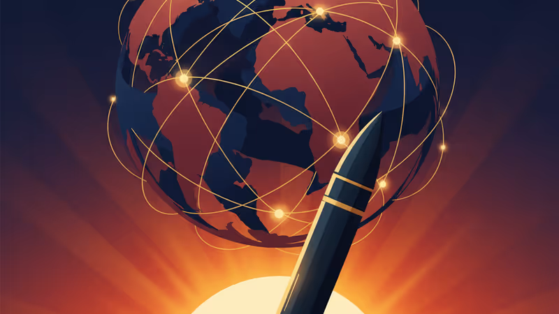 レーダー画面に表示された朝鮮半島の地図と警告信号