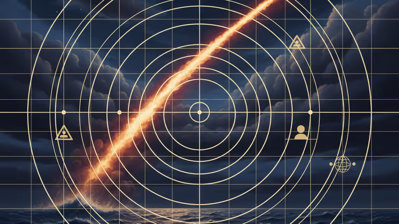 発射される弾道ミサイルとドローン監視レーダーのイメージ