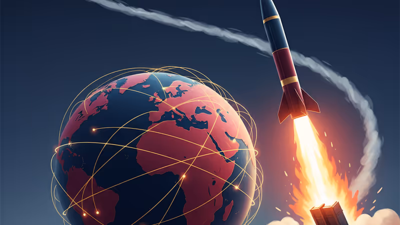 北朝鮮の極超音速ミサイル発射のイメージ図