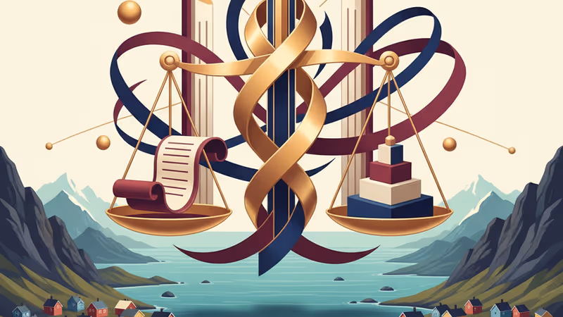 格陵蘭島嶼與美國國旗元素結合的地緣政治概念圖