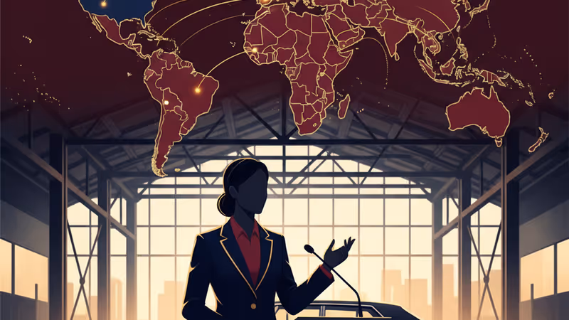 在底特律車展現場接受採訪的密西根州長惠特默