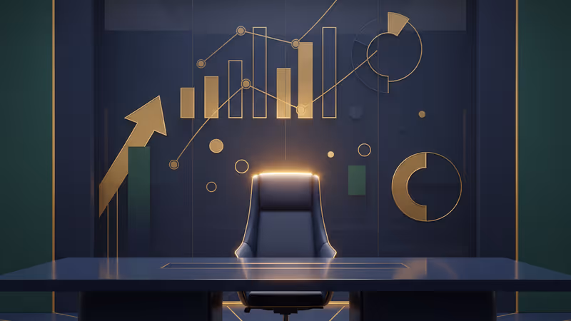 An empty executive chair in a modern boardroom symbolizing leadership transition