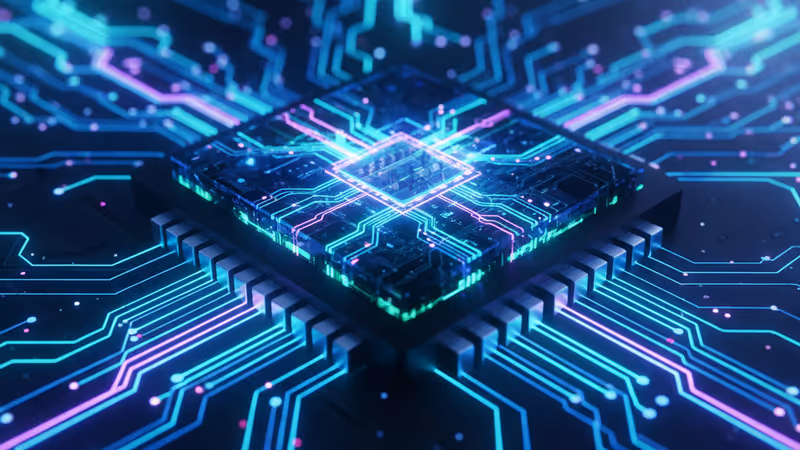 象徵 Nvidia 次世代 GPU 晶片的電路示意圖