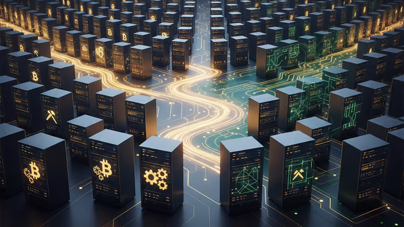 엔비디아 루빈 서버와 비트코인 채굴 장비가 공존하는 데이터 센터 내부