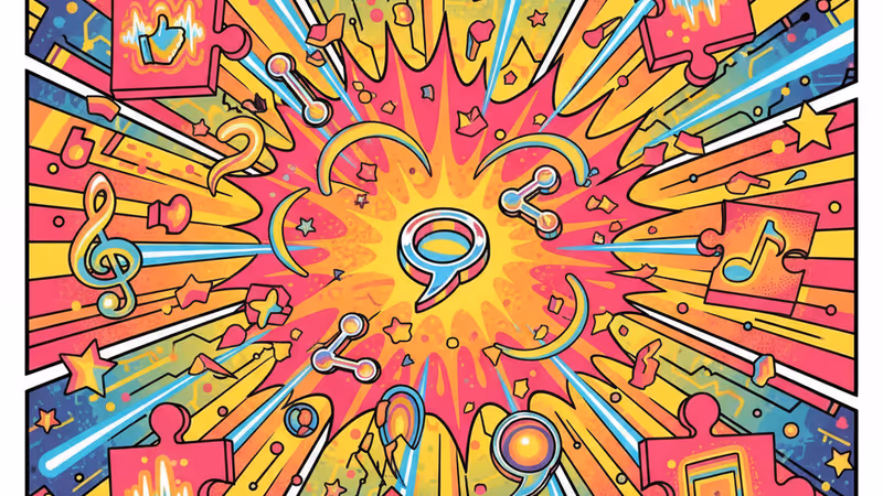 顯示 NYT Strands 遊戲畫面與耳機的桌面場景