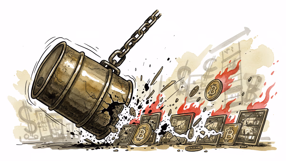 Oil Near $110, Bitcoin Cracks $66K: War Premium Returns