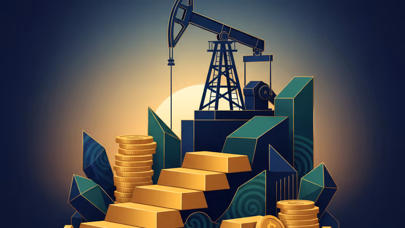 黎明時分的現代化煉油廠全景，象徵經濟與能源市場趨於穩定