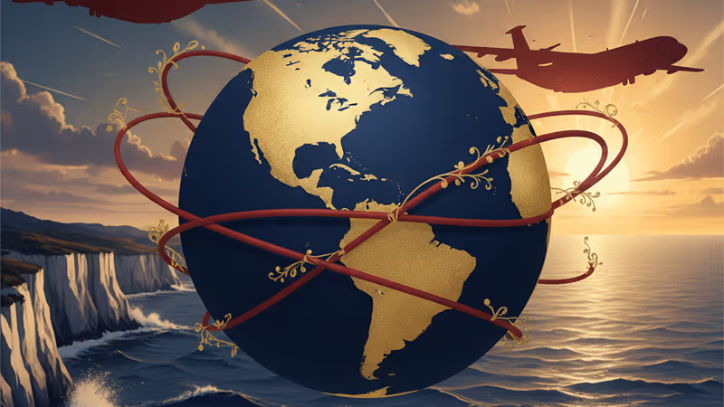 Military transport aircraft flying over the Venezuelan coast at dawn