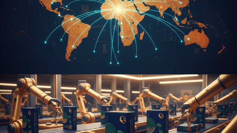 ロシアのスーパーで製品を手に取る顧客とオリオンの工場内景