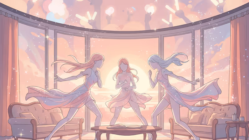 ドラマ「我が家の黄金時代」の象徴的な家族シーンを映すテレビ画面