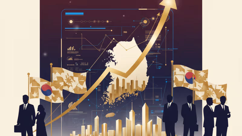 Economic data visualization showing South Korea's growth trend