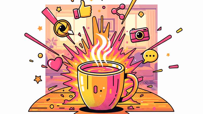 햇살이 내리쬐는 창가 옆 따뜻한 커피와 잠든 고양이