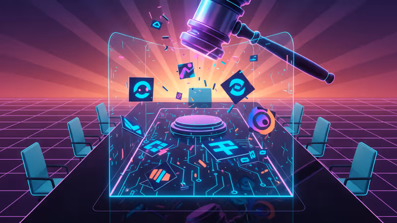 Conceptual image of corporate legal battle between Netflix and Paramount