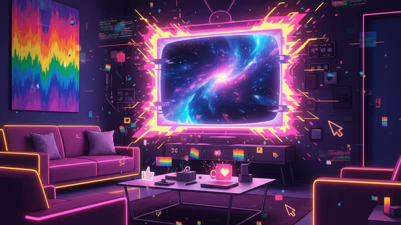 Paramount+のSF映画を視聴するモダンな部屋の風景