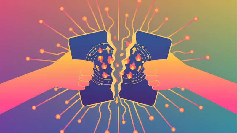 파리 에펠탑 배경과 가족 간의 갈등을 상징하는 추상적 이미지