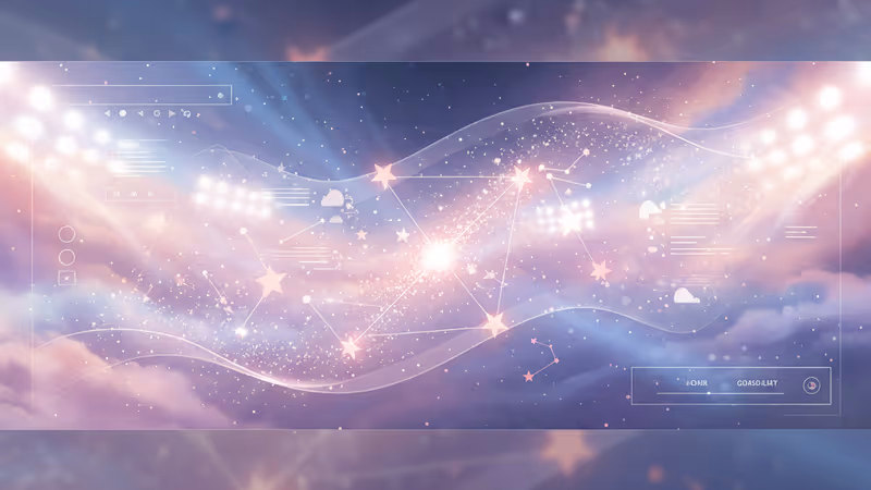 パク・ジョンミンの首位獲得を象徴する、データに囲まれた輝くスターのイメージ