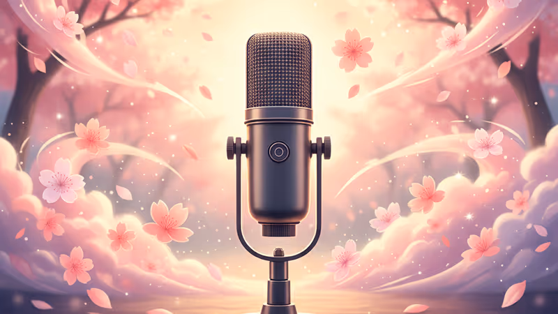 A lone microphone in a dark studio setting