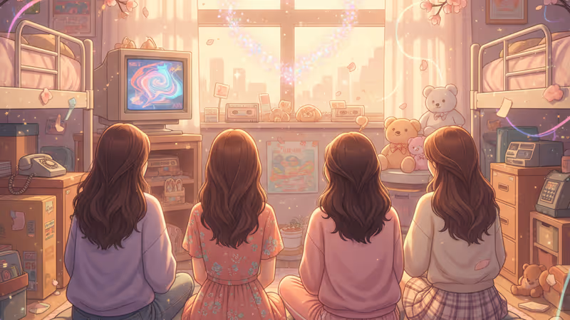 パク・シネとルームメイト役の俳優たちが談笑するドラマのワンシーン