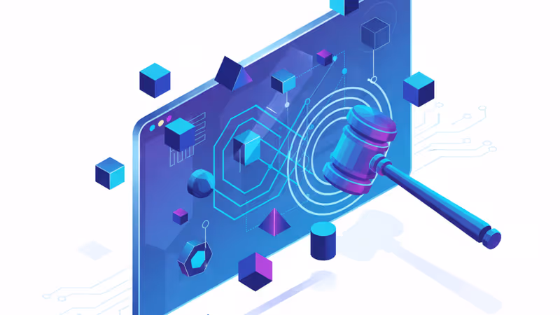 구글 광고 독점 소송을 상징하는 법망과 디지털 광고 이미지