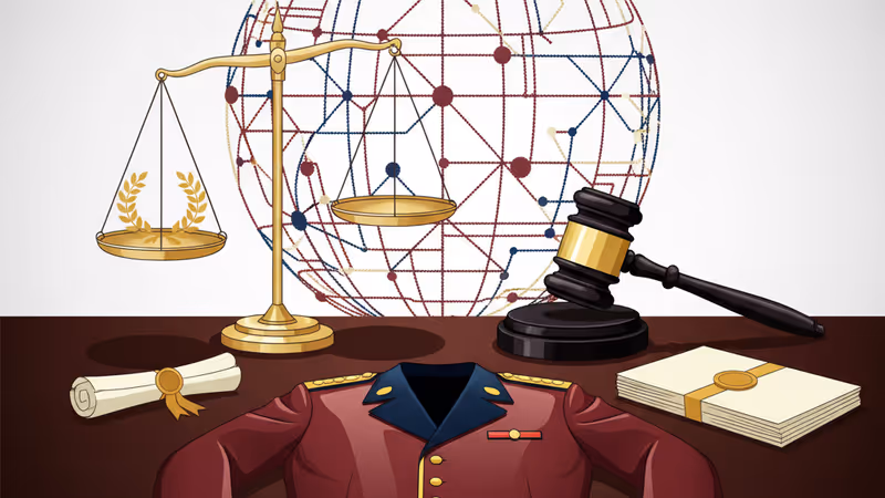 Naval rank insignia and administrative documents on a dark desk