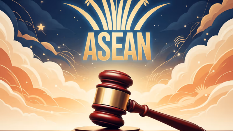 象徵主席國職權的木槌與東南亞地圖，呈現專業的外交氛圍