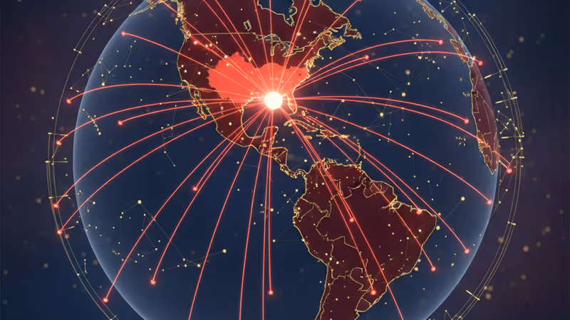 카리브해와 멕시코만을 중심으로 그려진 중국군의 전술 시뮬레이션 지도 전경