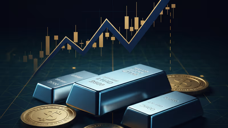 EUの旗が反射するプラチナの延べ棒と自動車のシルエット