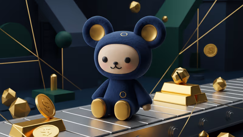 공장 컨베이어 벨트 위에 놓인 팝마트 라부부 인형