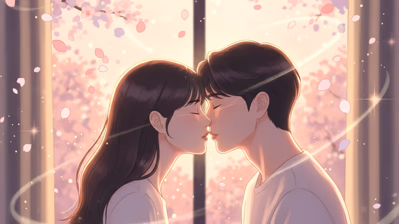 ドラマ「Positively Yours」の主演二人が見つめ合うロマンチックなシーン