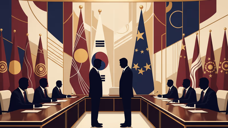 베이징에서 열린 한중 외교 회담장의 전경